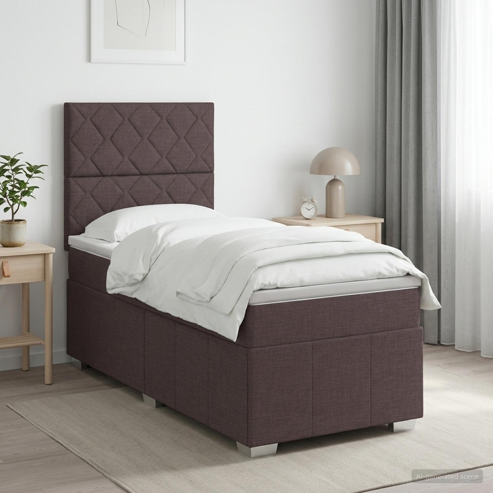 Sommier À Lattes De Lit Avec Matelas Tissu