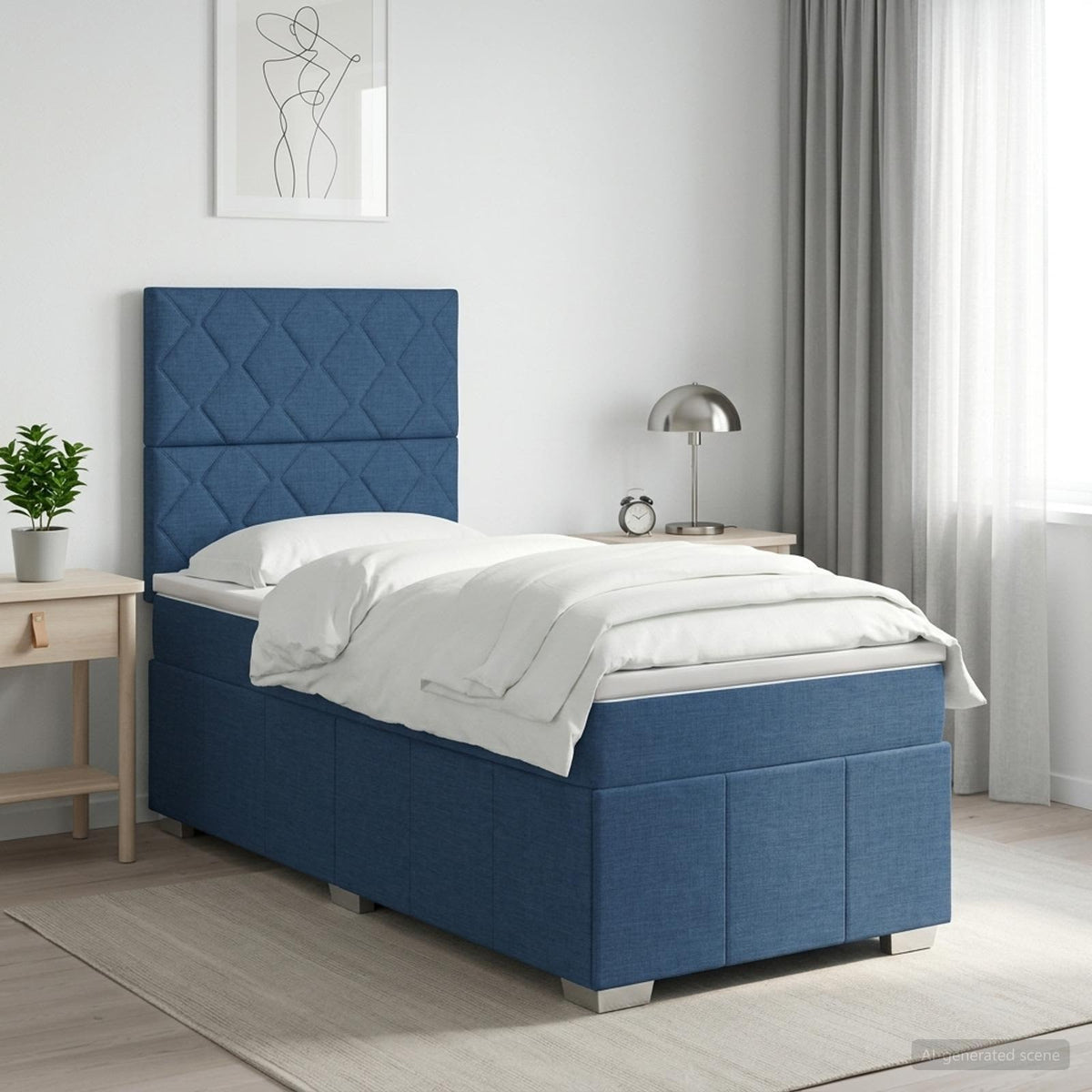 Sommier À Lattes De Lit Avec Matelas Tissu
