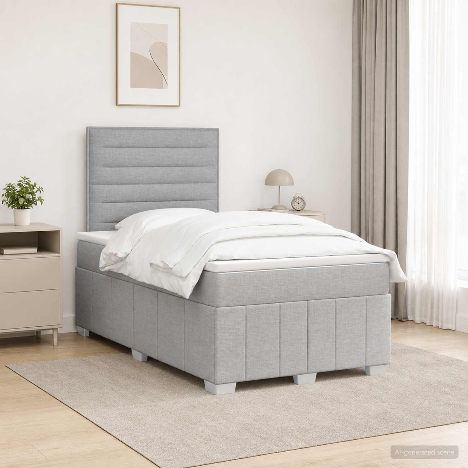 Sommier À Lattes De Lit Avec Matelas Tissu