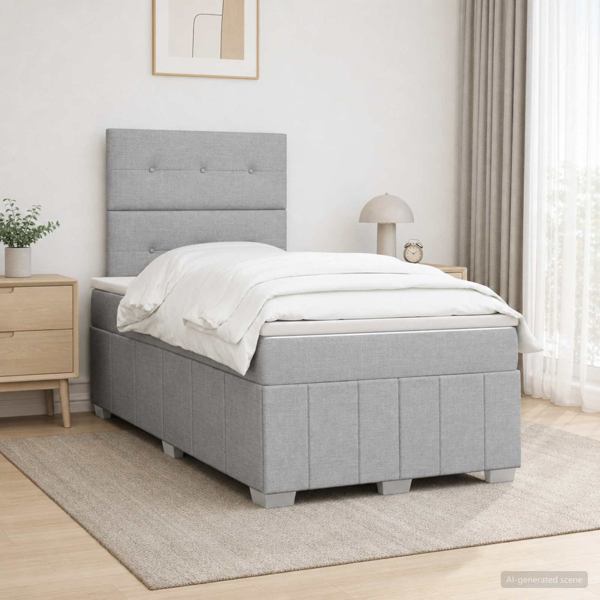 Sommier À Lattes De Lit Avec Matelas Tissu