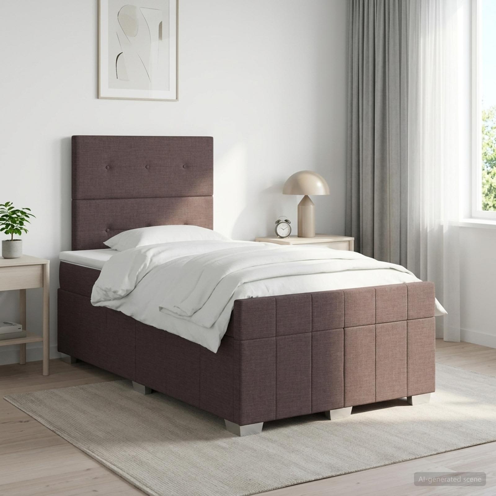 Sommier À Lattes De Lit Avec Matelas Tissu