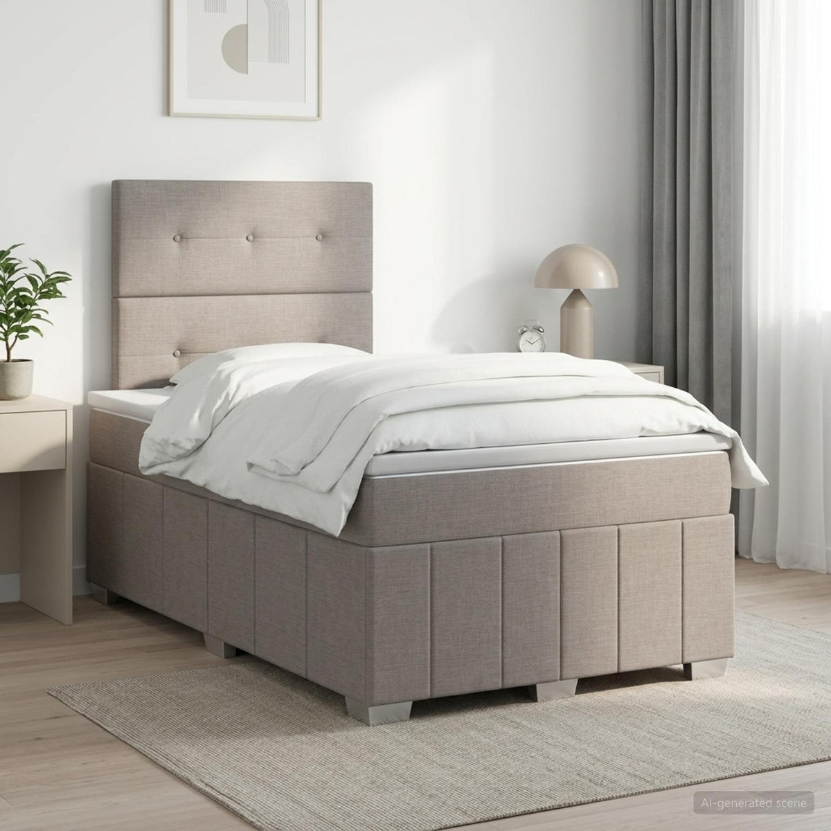 Sommier À Lattes De Lit Avec Matelas Tissu