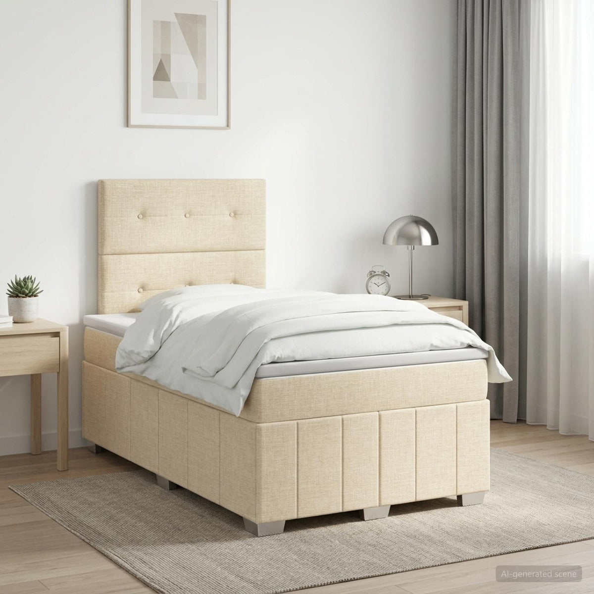 Sommier À Lattes De Lit Avec Matelas Tissu
