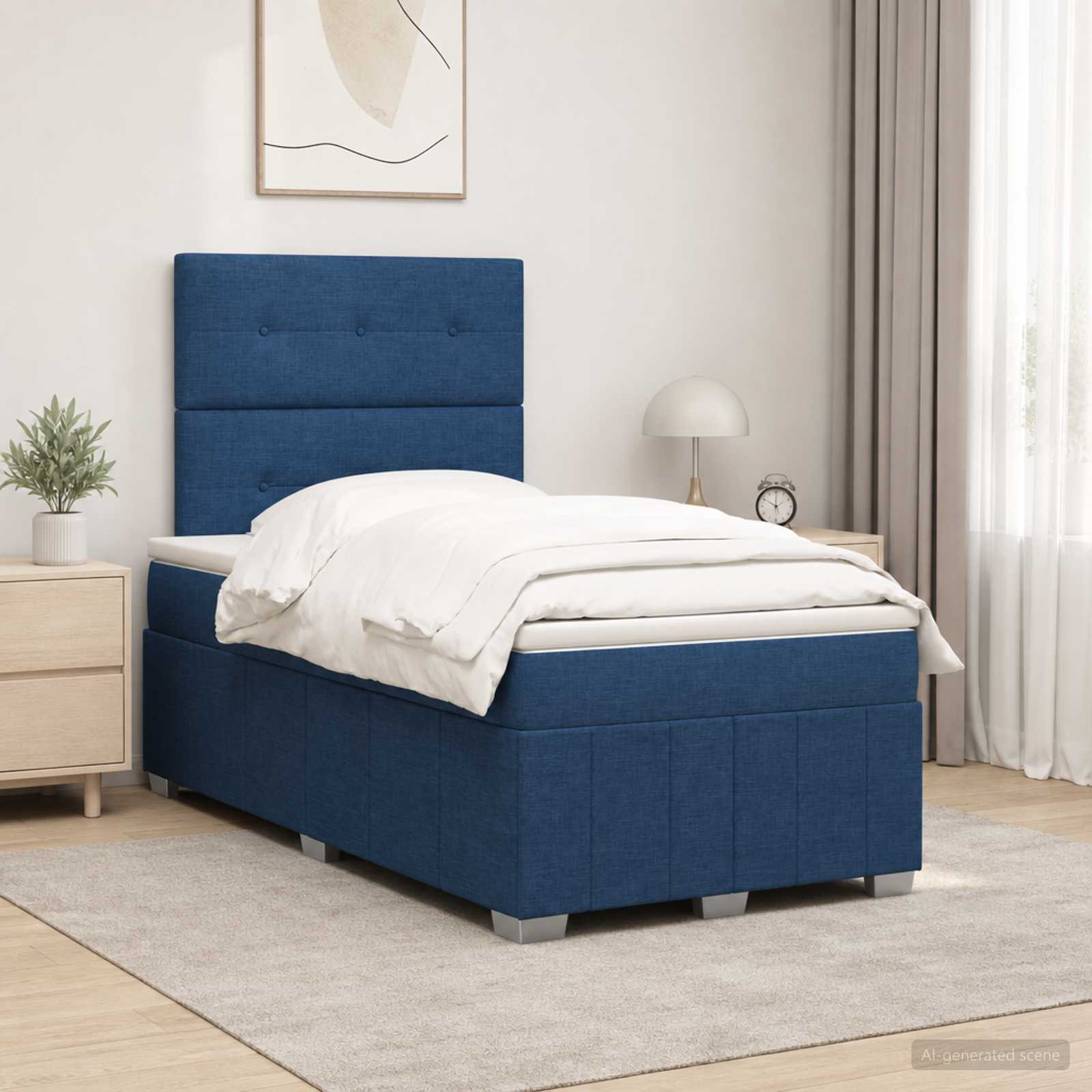 Sommier À Lattes De Lit Avec Matelas Tissu