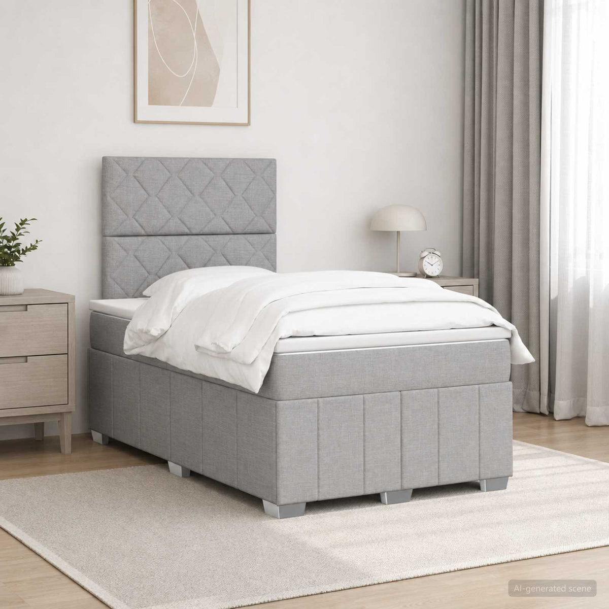 Sommier À Lattes De Lit Avec Matelas Tissu