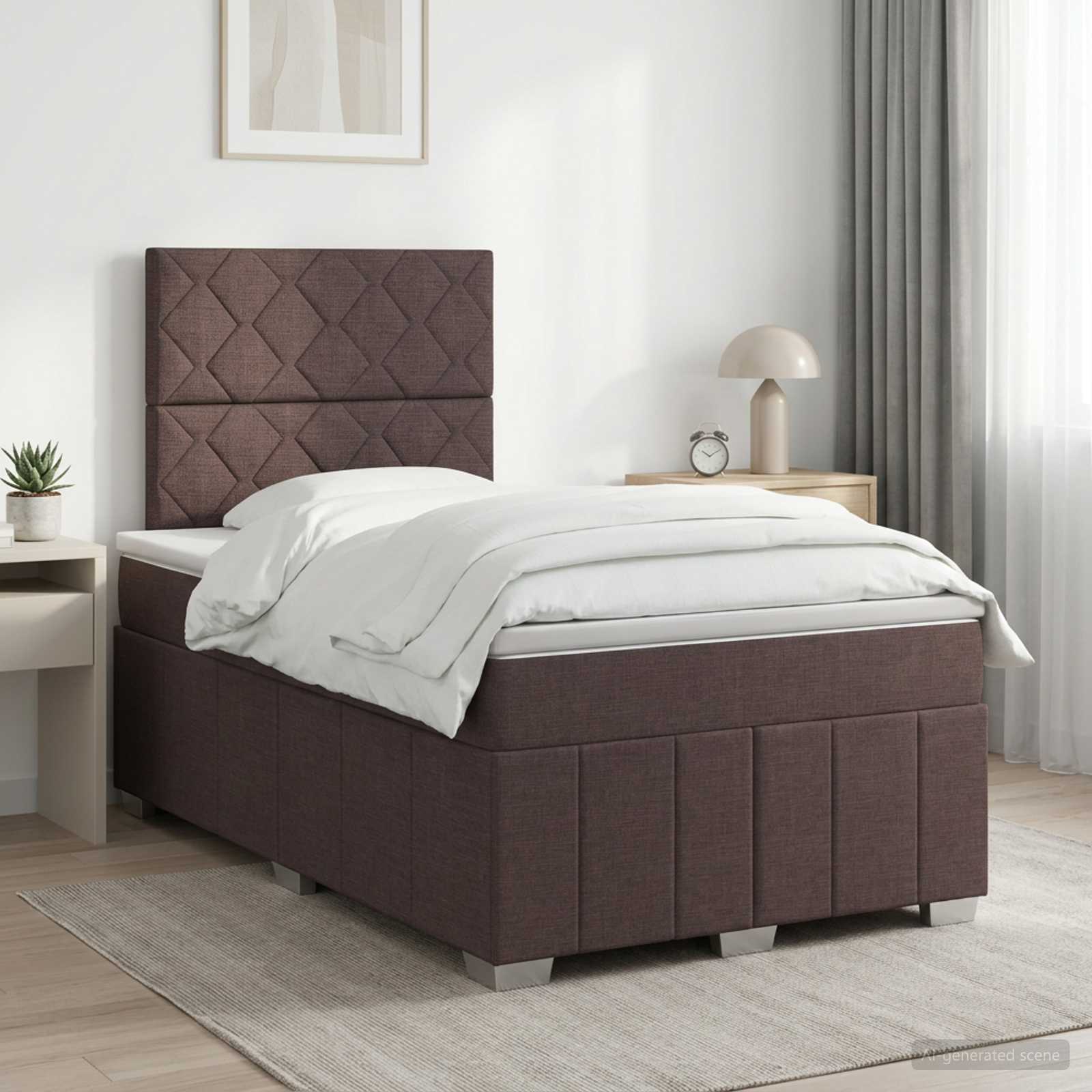Sommier À Lattes De Lit Avec Matelas Tissu
