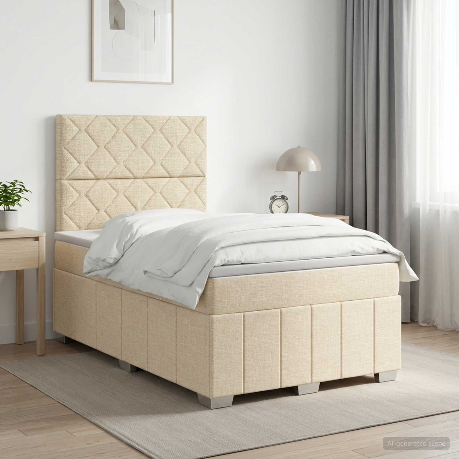 Sommier À Lattes De Lit Avec Matelas Tissu