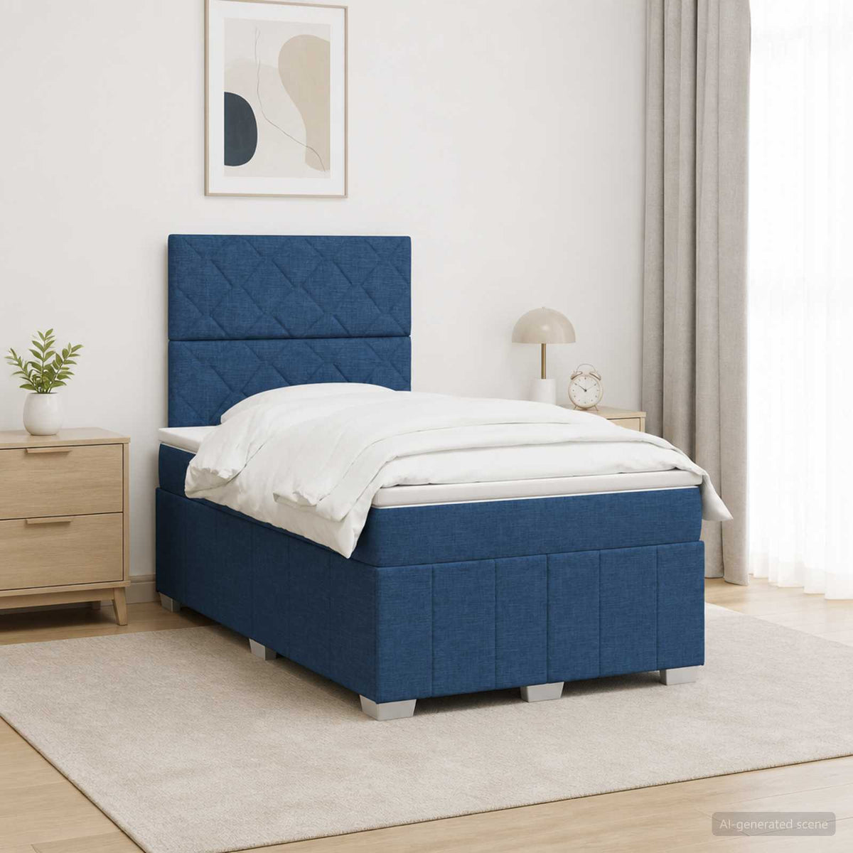 Sommier À Lattes De Lit Avec Matelas Tissu