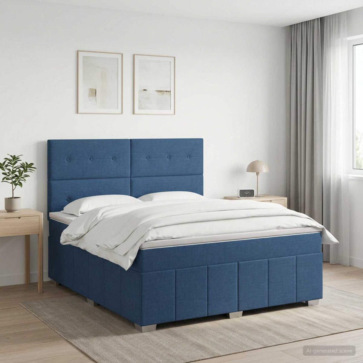 Sommier À Lattes De Lit Avec Matelas Tissu