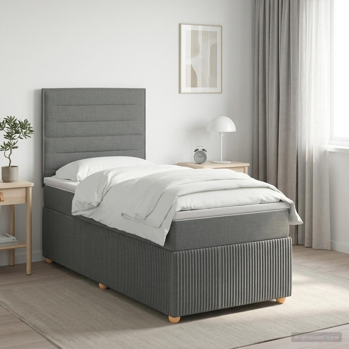 Sommier À Lattes De Lit Avec Matelas Tissu