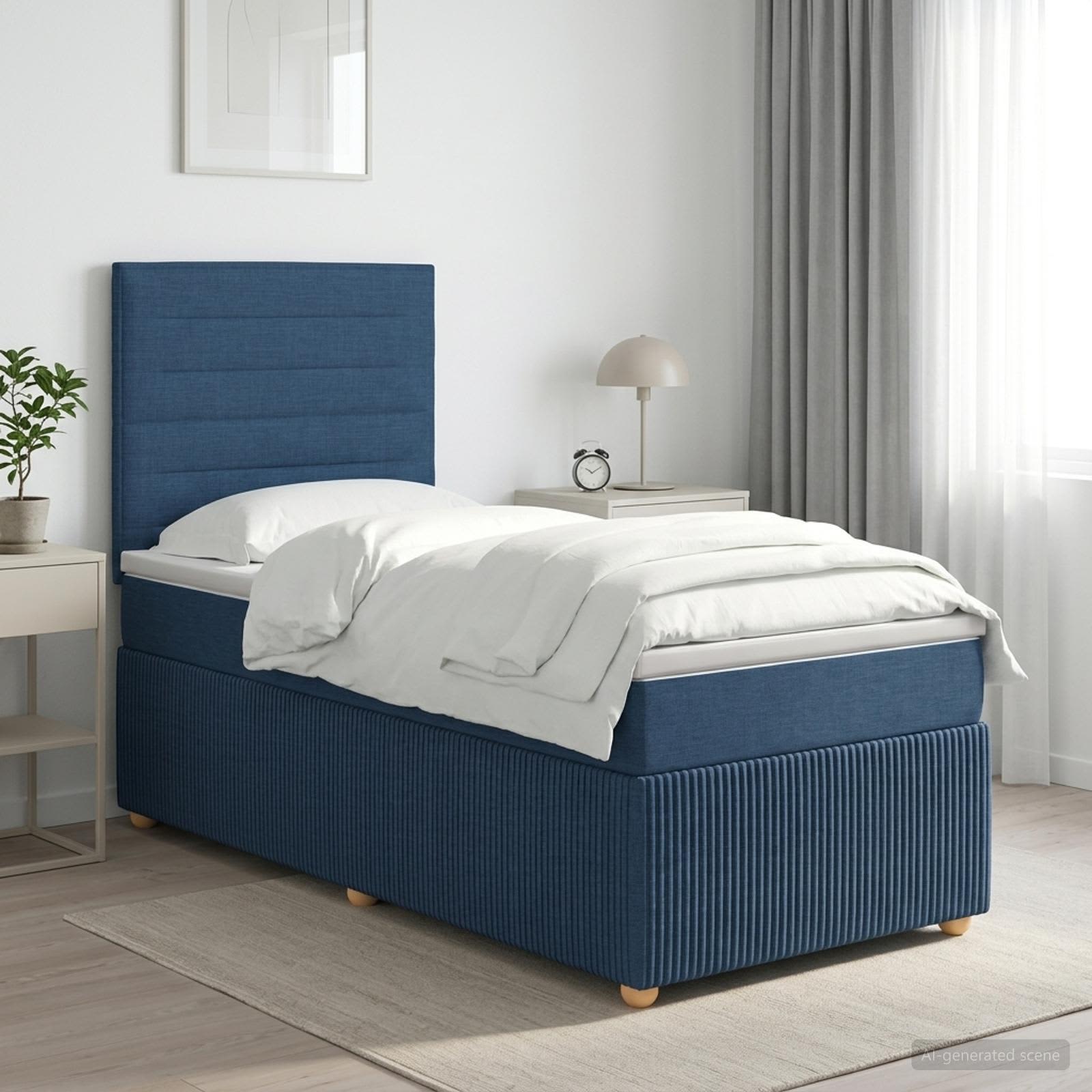 Sommier À Lattes De Lit Avec Matelas Tissu