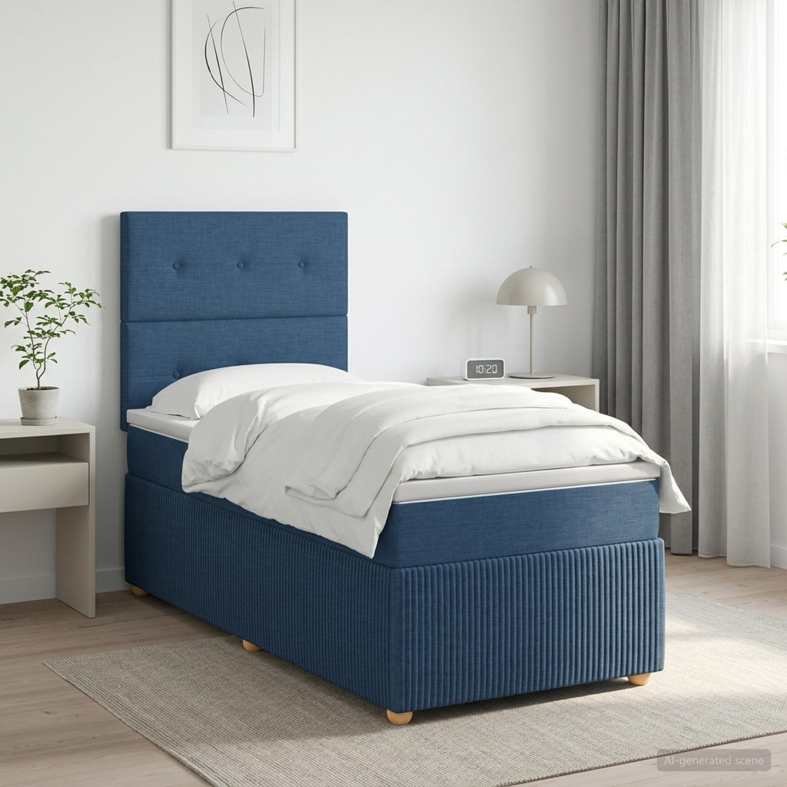 Sommier À Lattes De Lit Avec Matelas Tissu