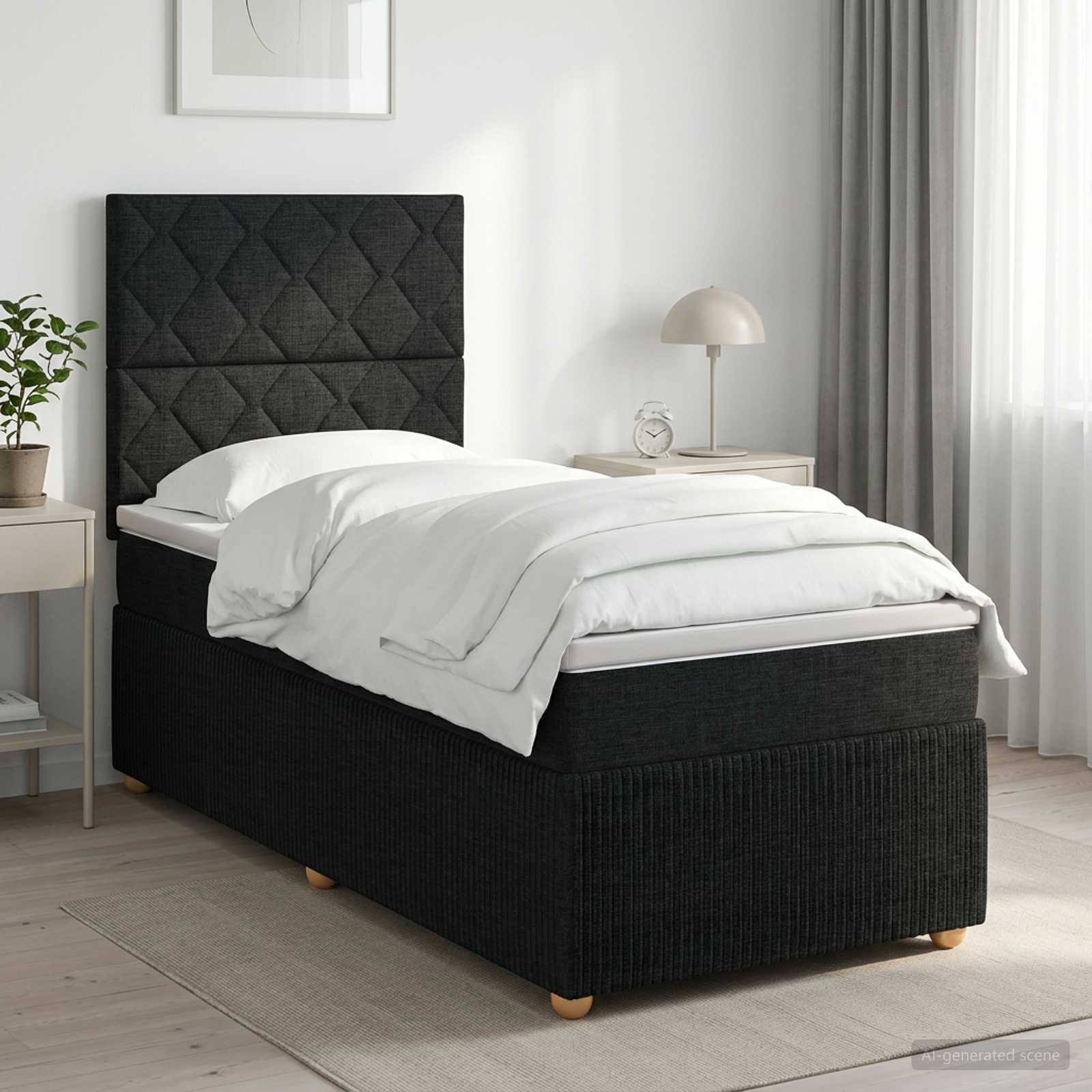 Sommier À Lattes De Lit Avec Matelas Tissu