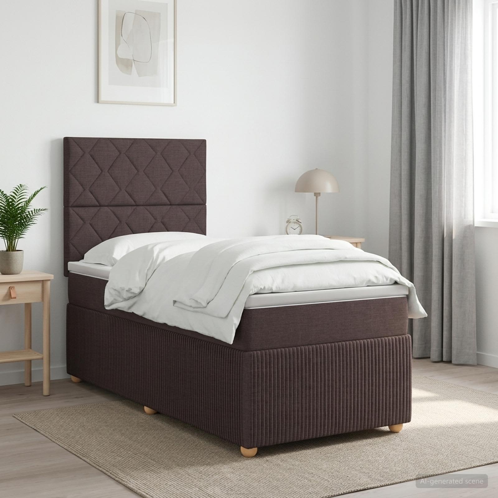 Sommier À Lattes De Lit Avec Matelas Tissu