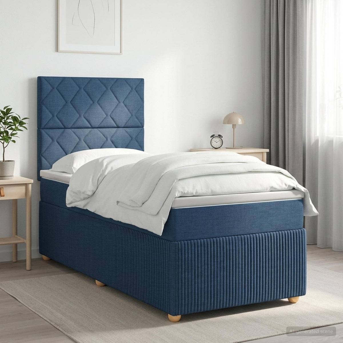 Lit Boxspring Avec Matelas Tissu