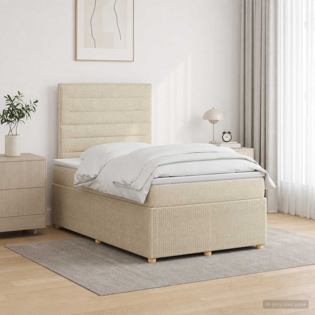 Sommier À Lattes De Lit Avec Matelas Tissu