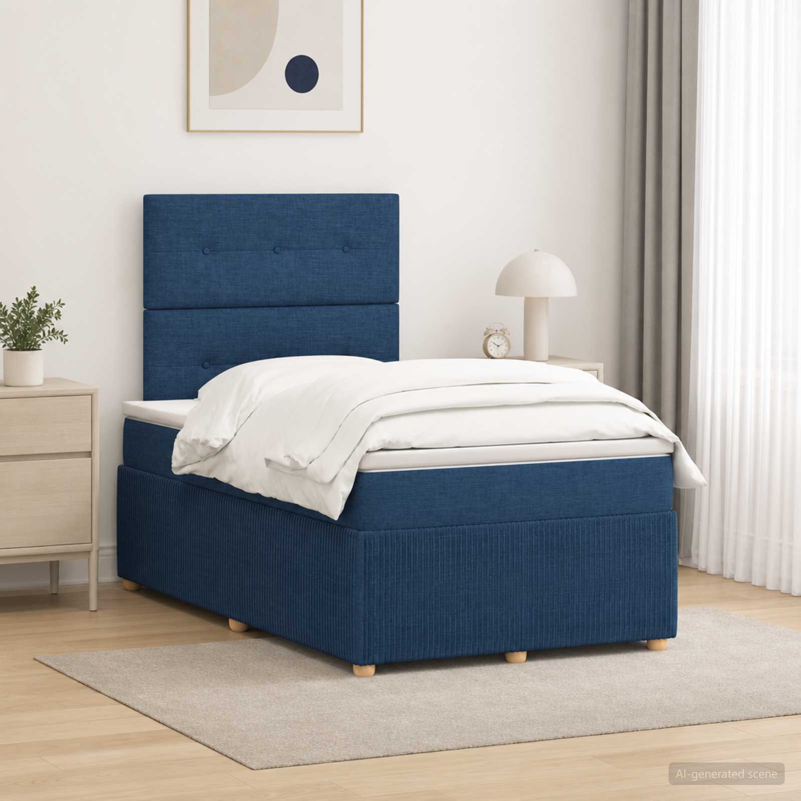 Sommier À Lattes De Lit Avec Matelas Tissu