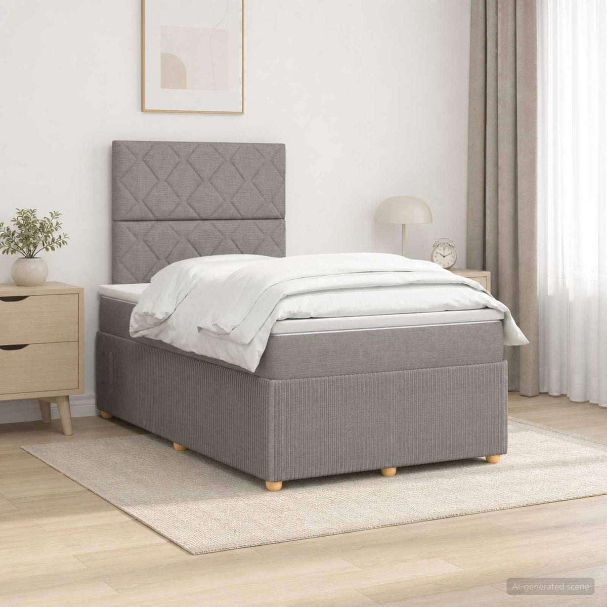 Sommier À Lattes De Lit Avec Matelas Tissu