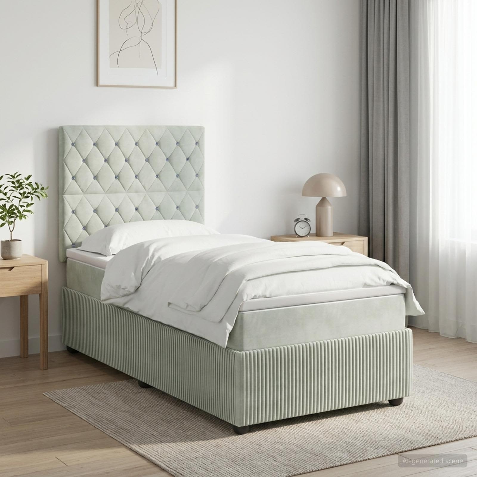 Lit Boxspring Avec Matelas Velours