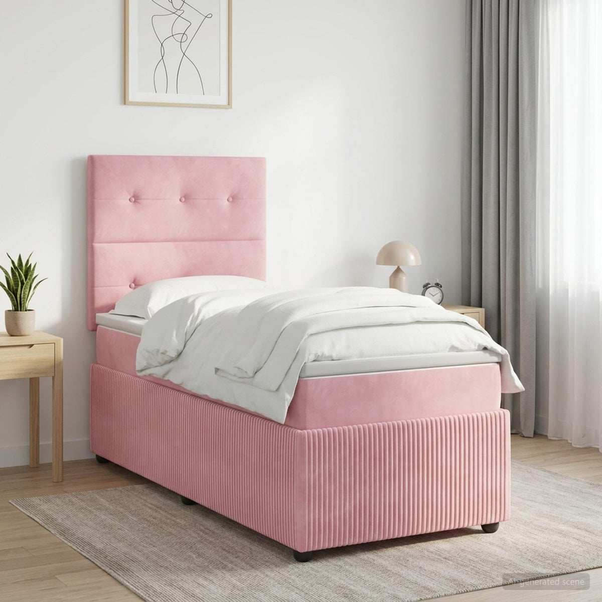 Lit Boxspring Avec Matelas Velours