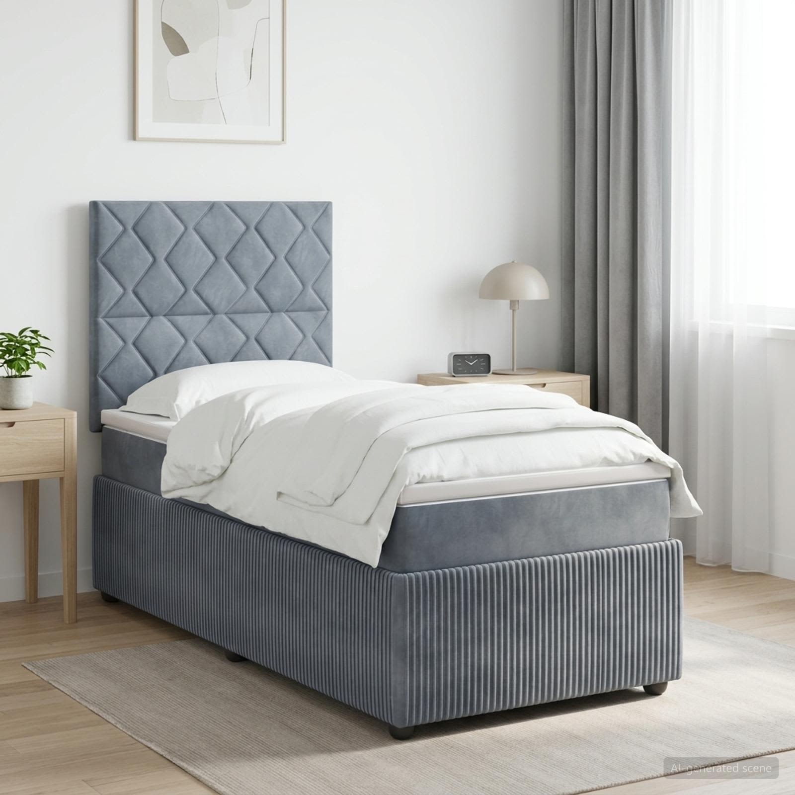 Lit Boxspring Avec Matelas Velours