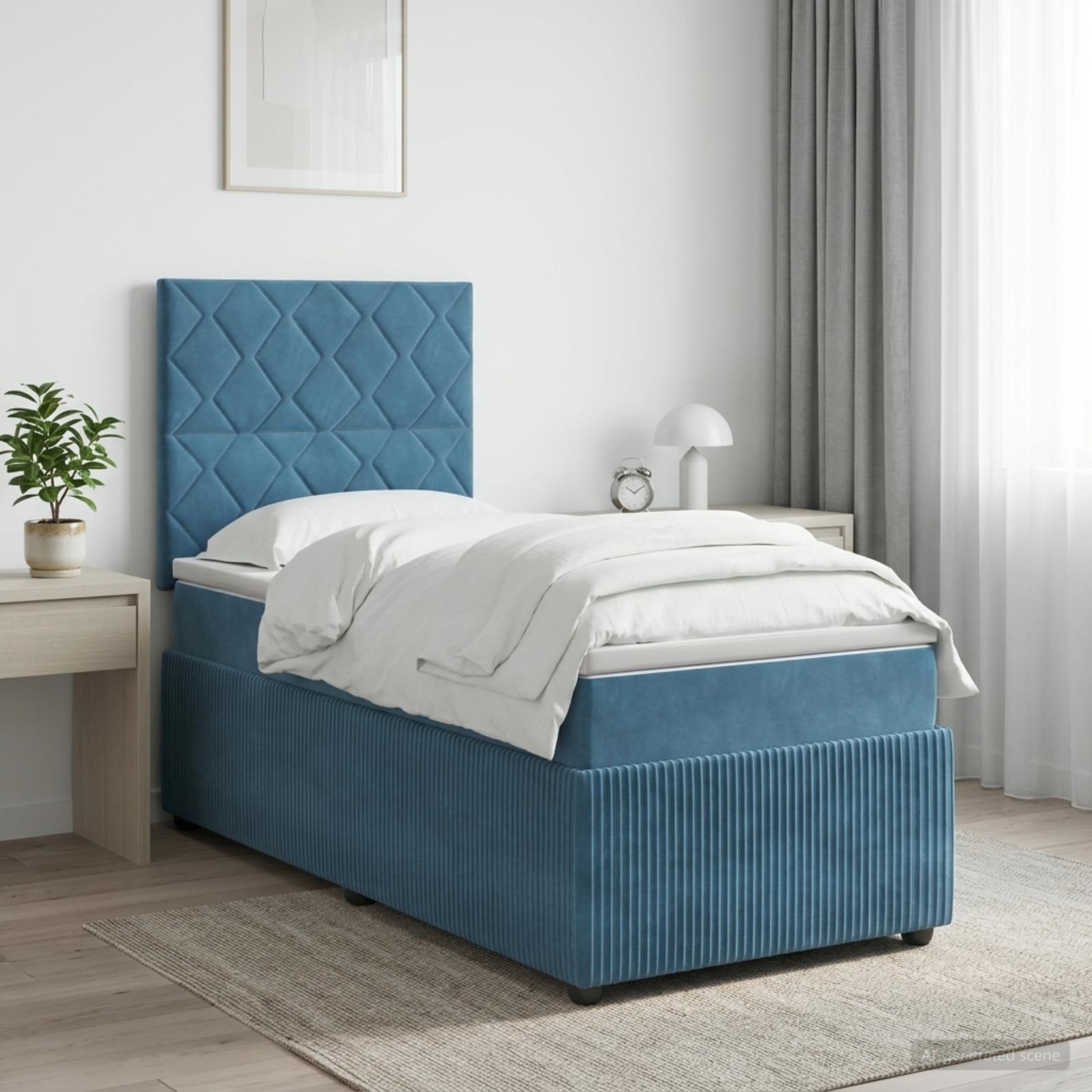 Lit Boxspring Avec Matelas Velours
