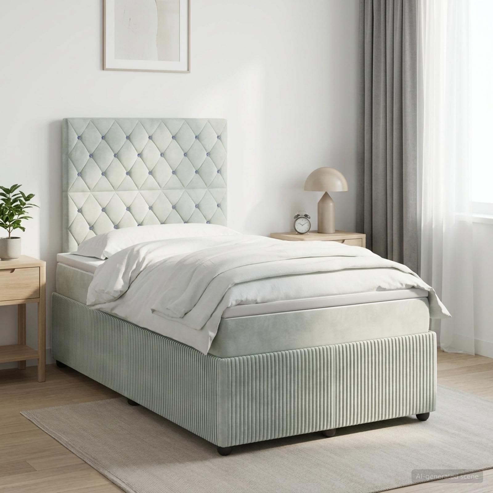 Lit Boxspring Avec Matelas Velours