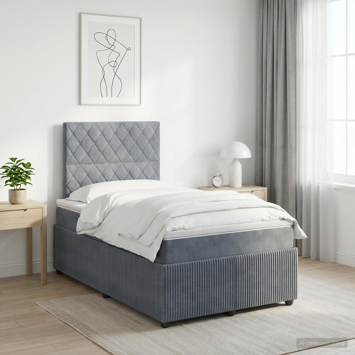 Lit Boxspring Avec Matelas Velours