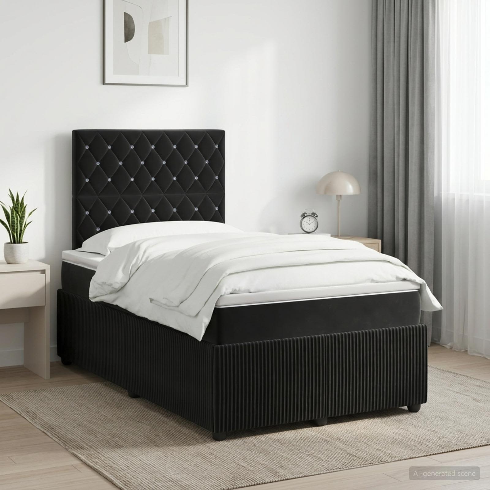 Lit Boxspring Avec Matelas Velours