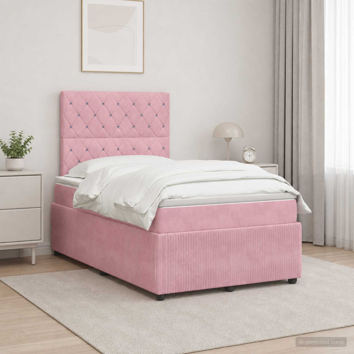 Lit Boxspring Avec Matelas Velours