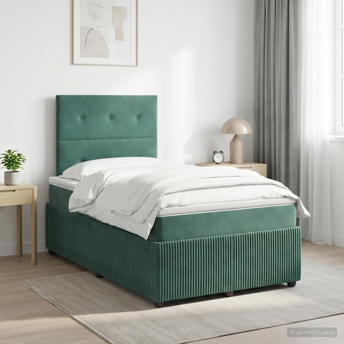 Lit Boxspring Avec Matelas Velours