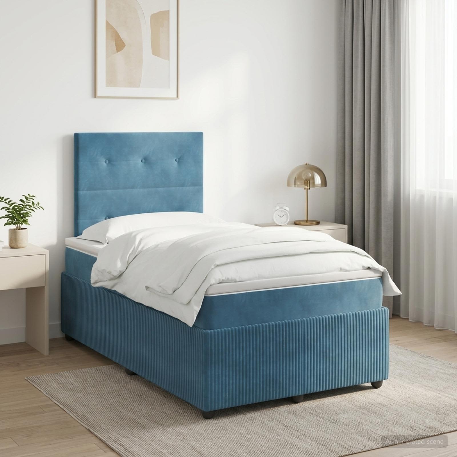 Lit Boxspring Avec Matelas Velours