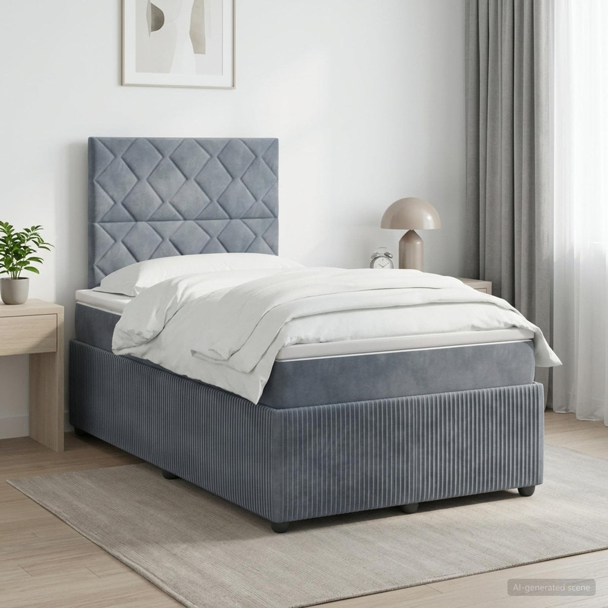 Lit Boxspring Avec Matelas Velours