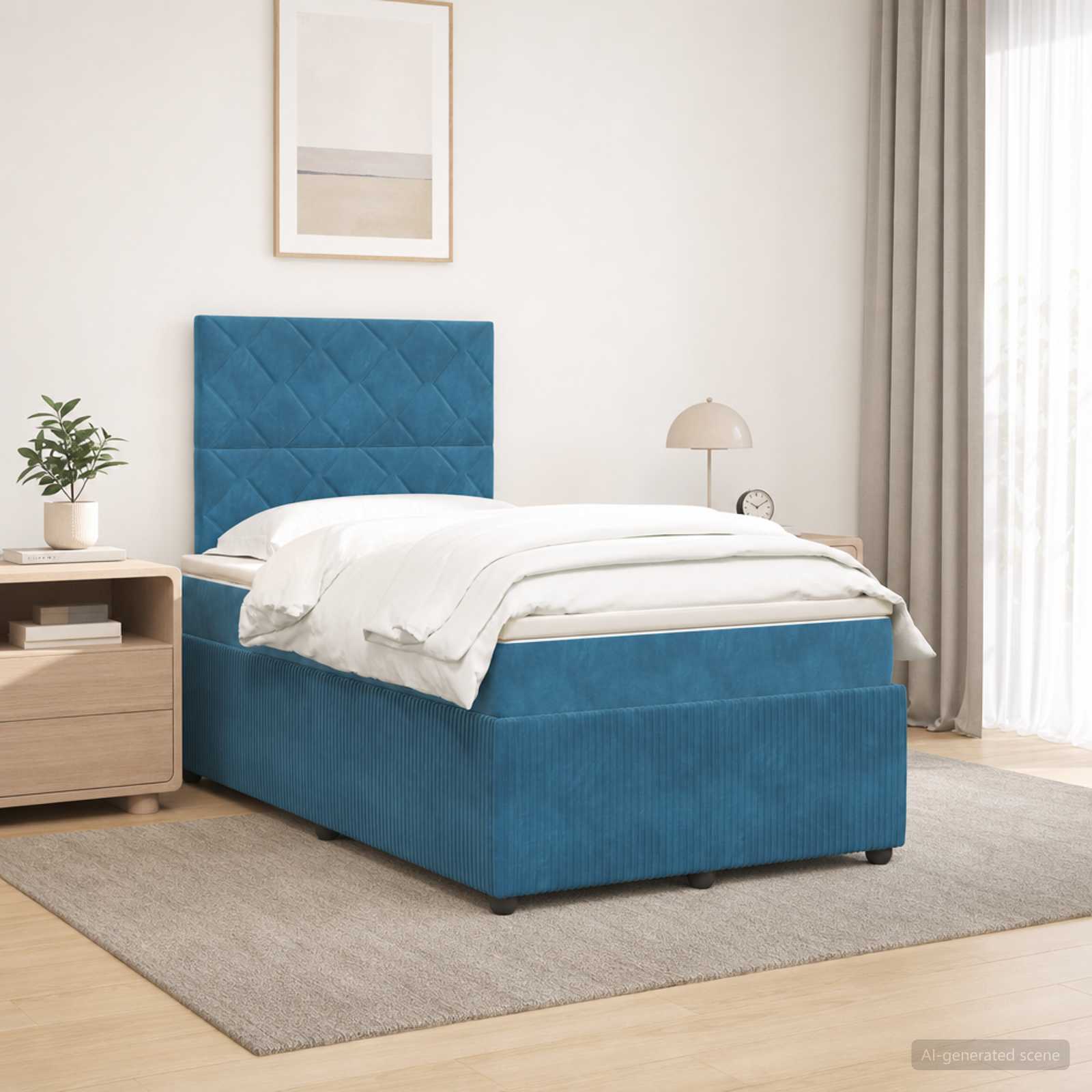 Lit Boxspring Avec Matelas Velours