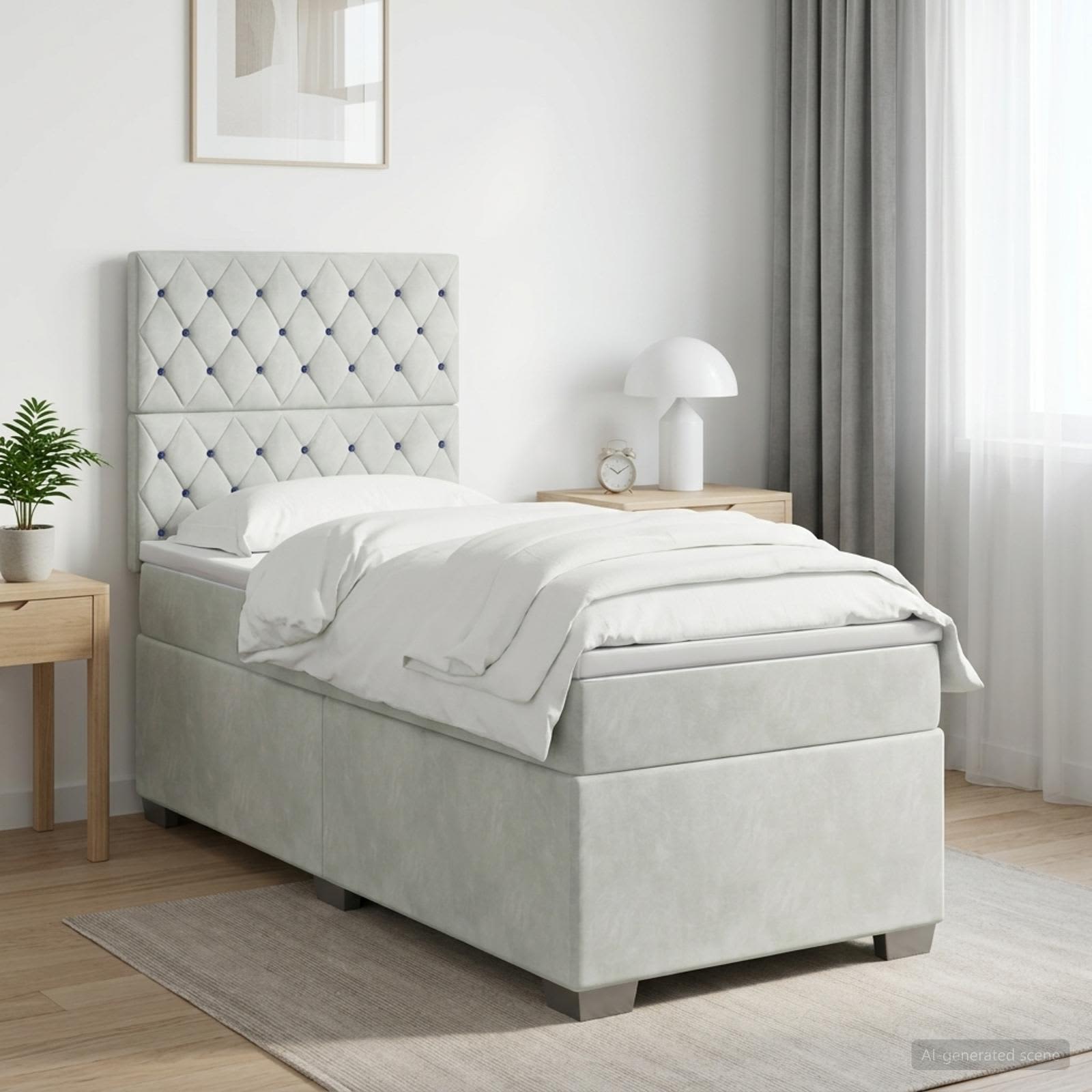 Lit Boxspring Avec Matelas Velours