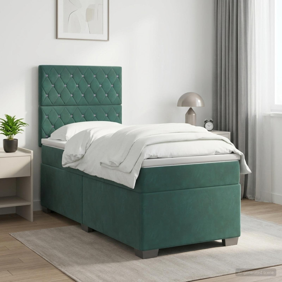 Lit Boxspring Avec Matelas Velours