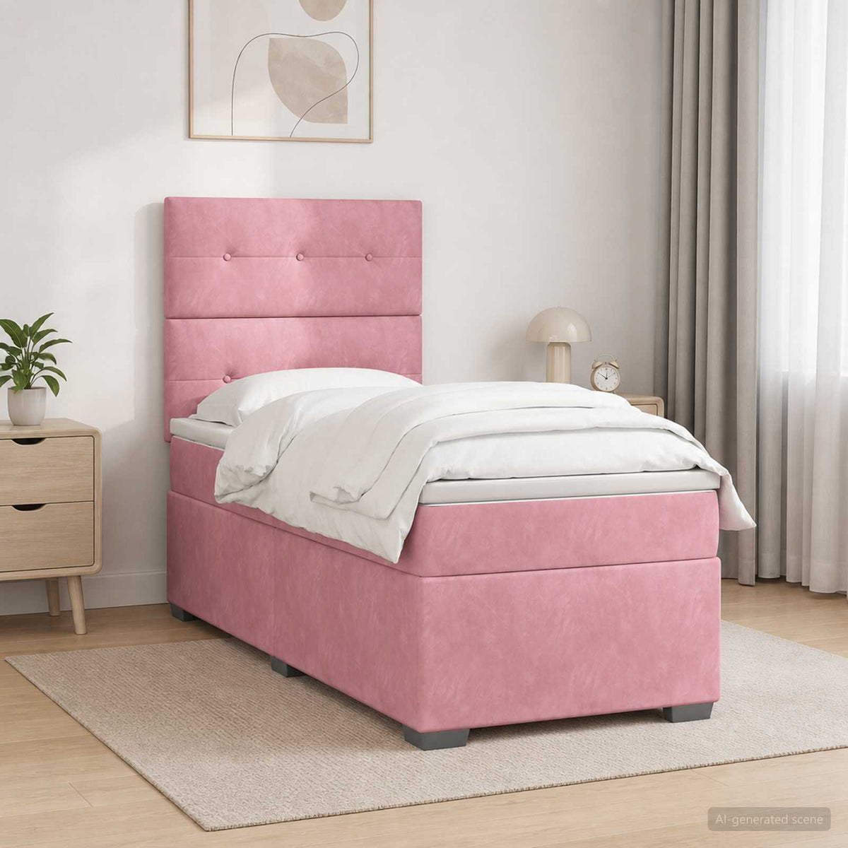 Lit Boxspring Avec Matelas Velours