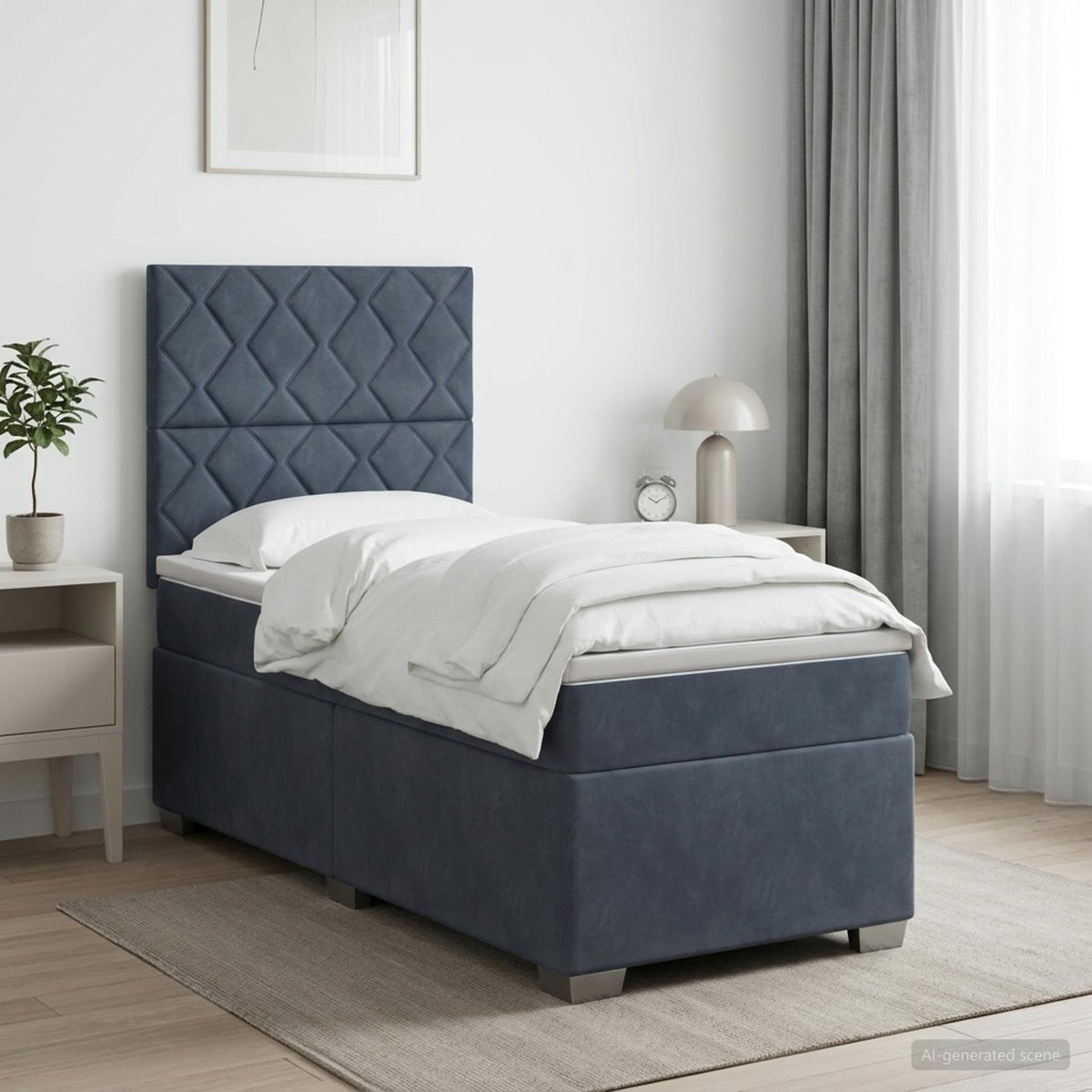 Lit Boxspring Avec Matelas Velours