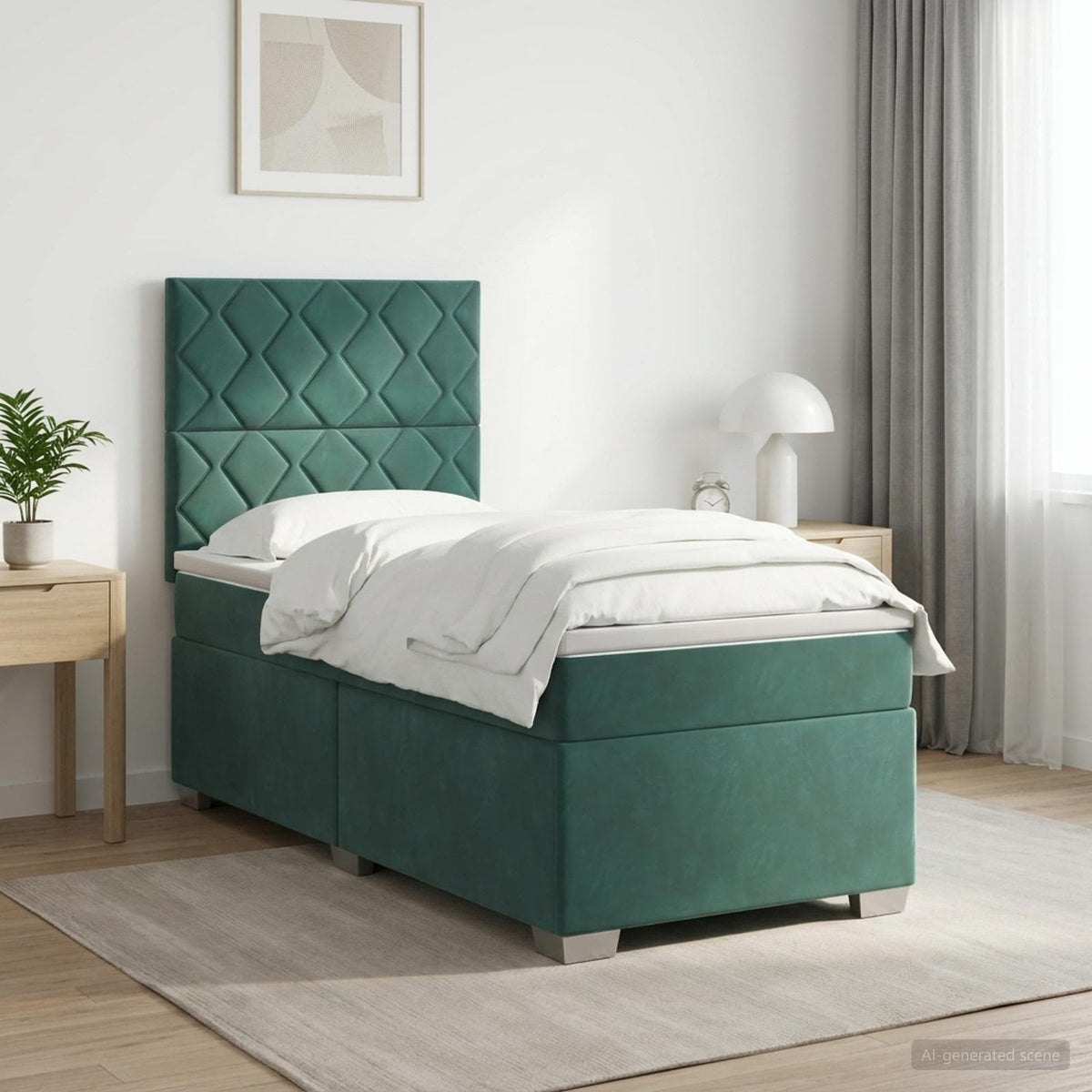 Lit Boxspring Avec Matelas Velours