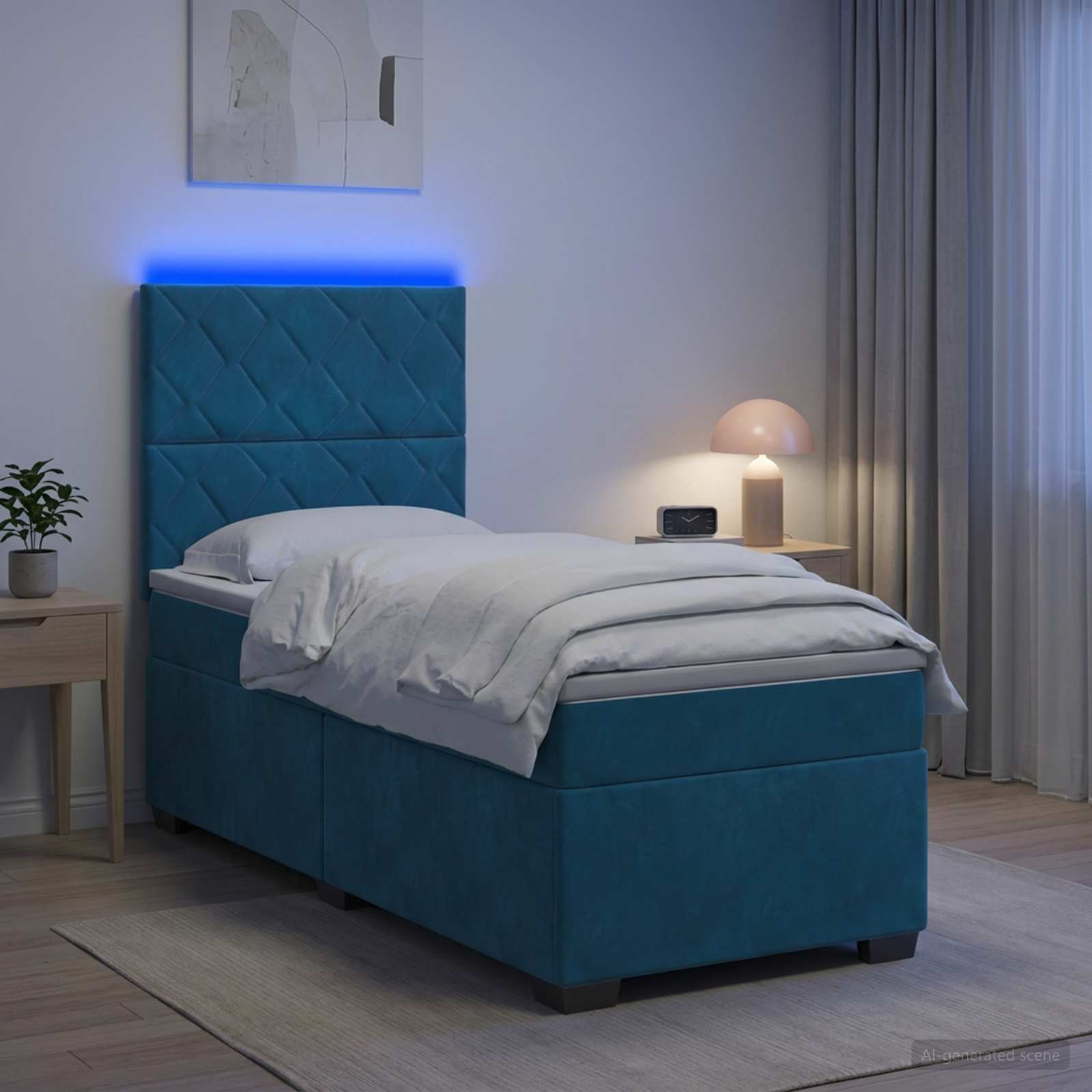 Lit Boxspring Avec Matelas Velours
