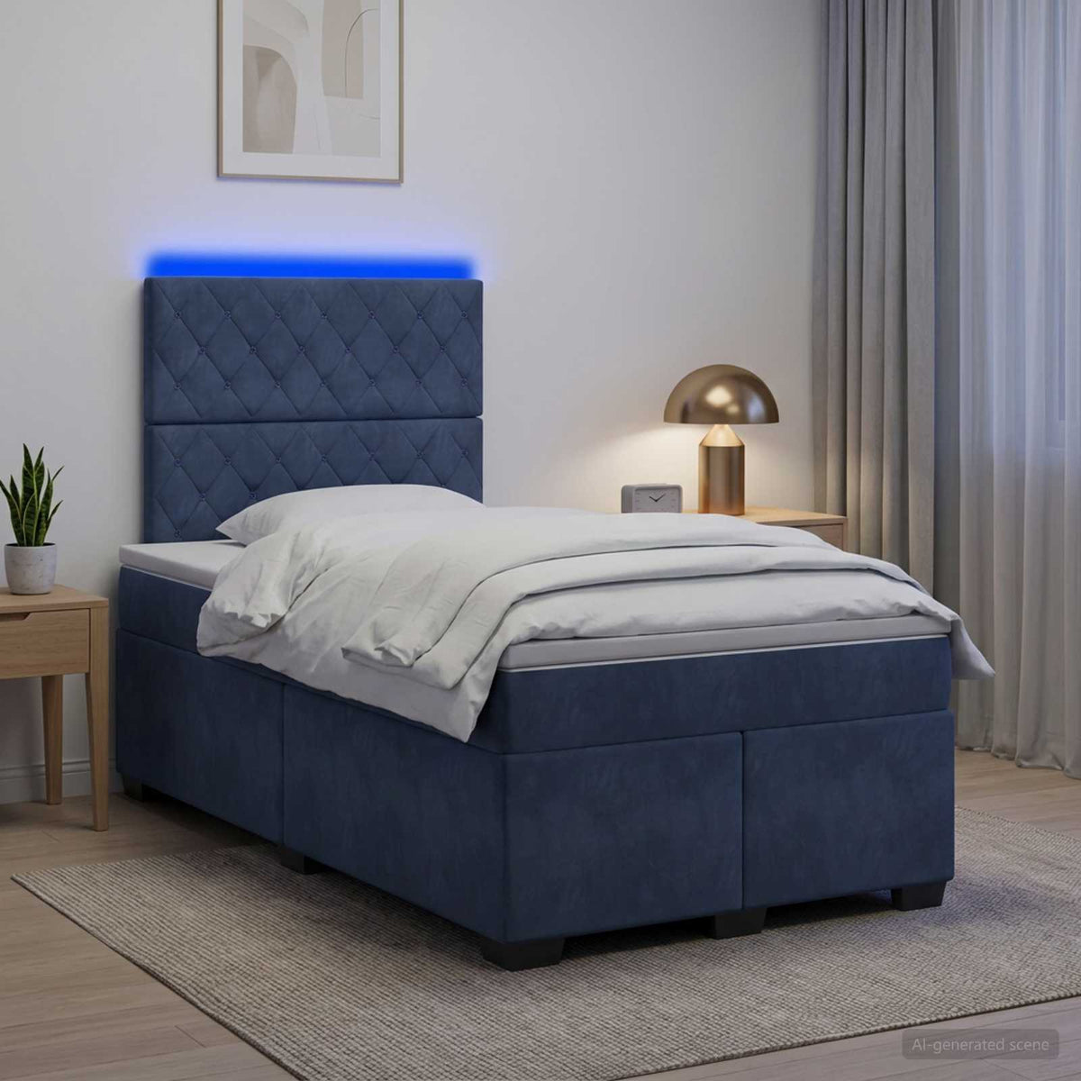 Lit Boxspring Avec Matelas Velours
