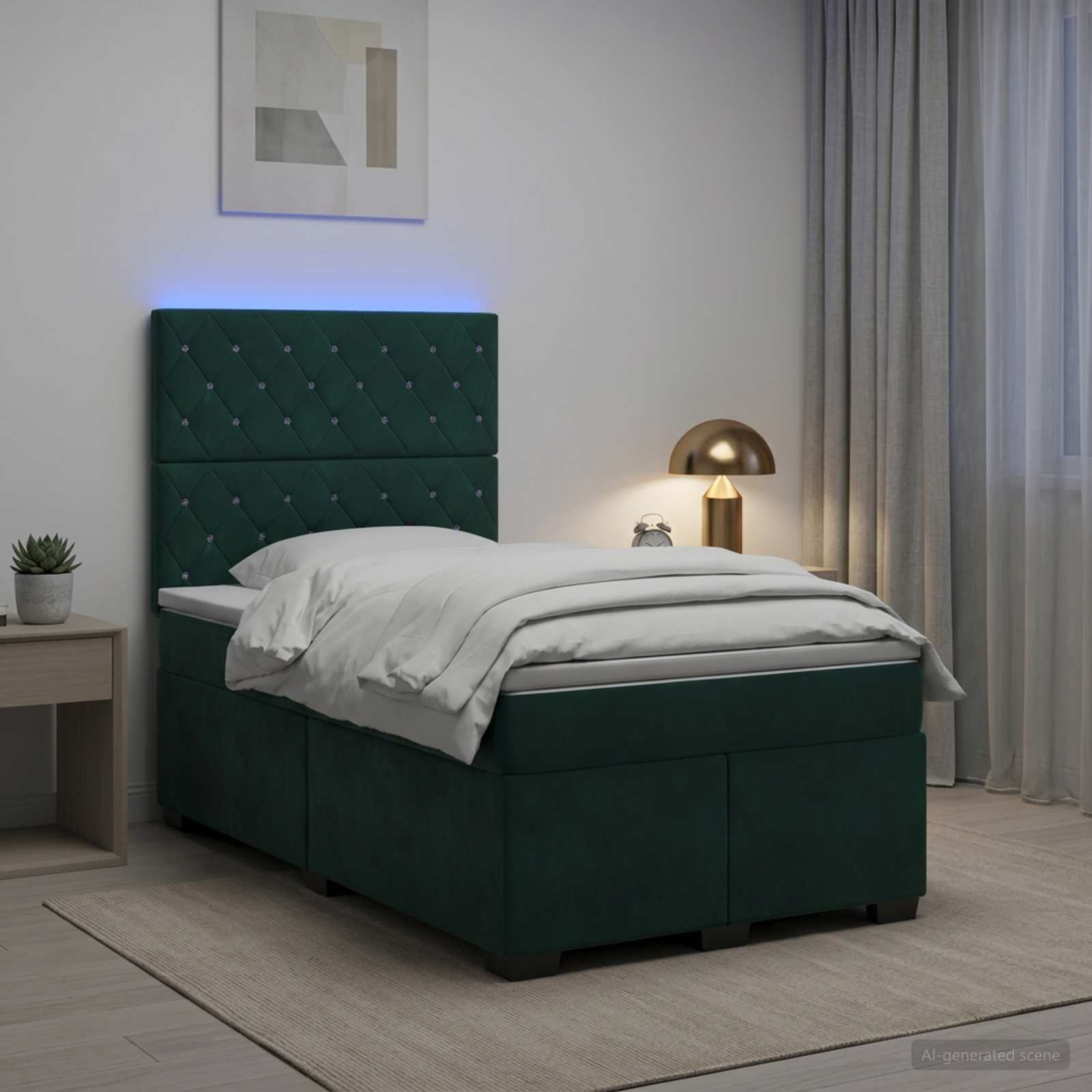 Lit Boxspring Avec Matelas Velours