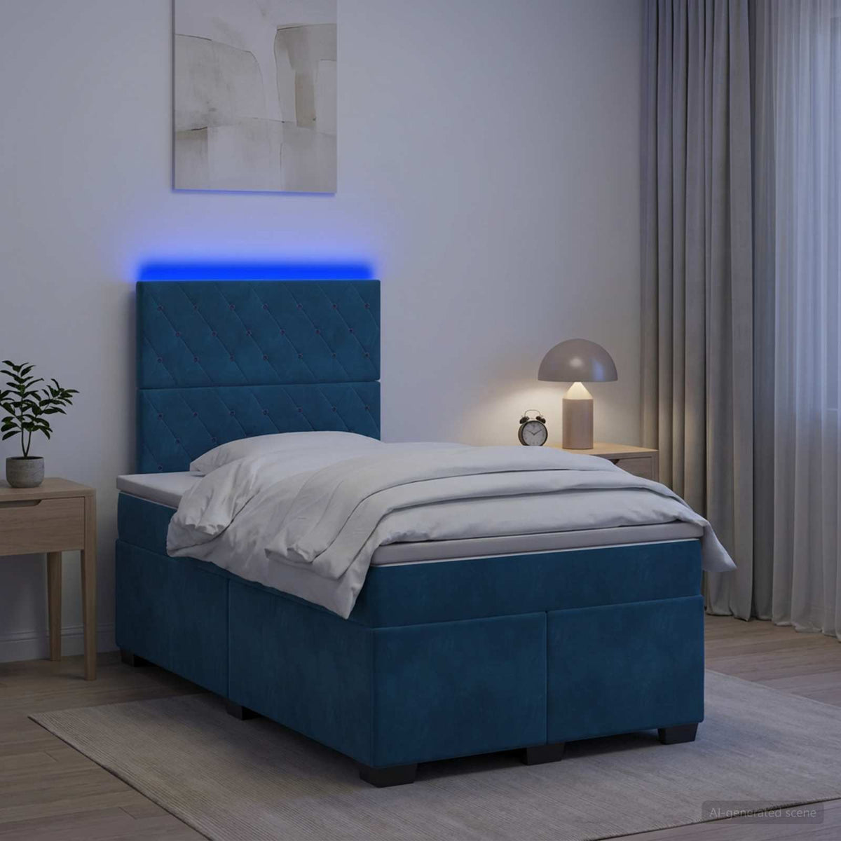 Lit Boxspring Avec Matelas Velours