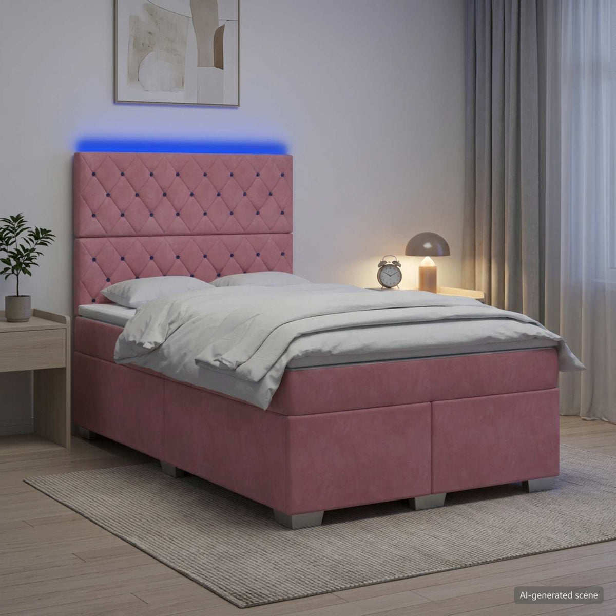 Lit Boxspring Avec Matelas Velours