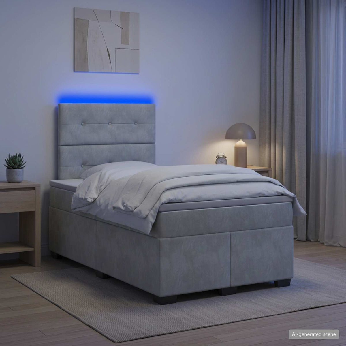 Lit Boxspring Avec Matelas Velours