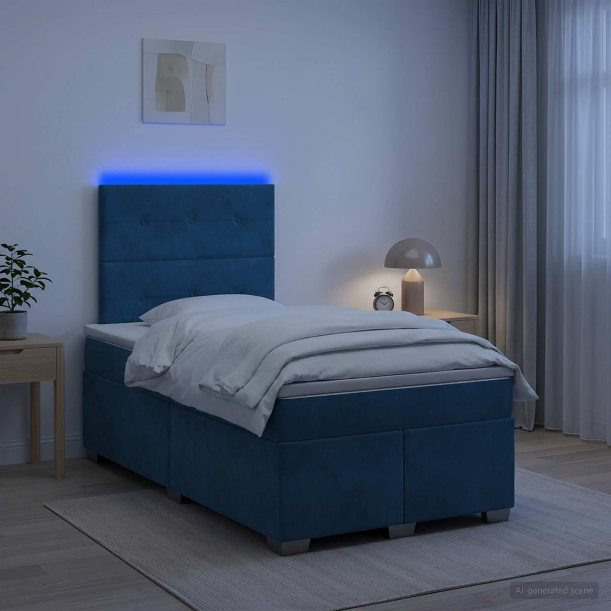 Lit Boxspring Avec Matelas Velours