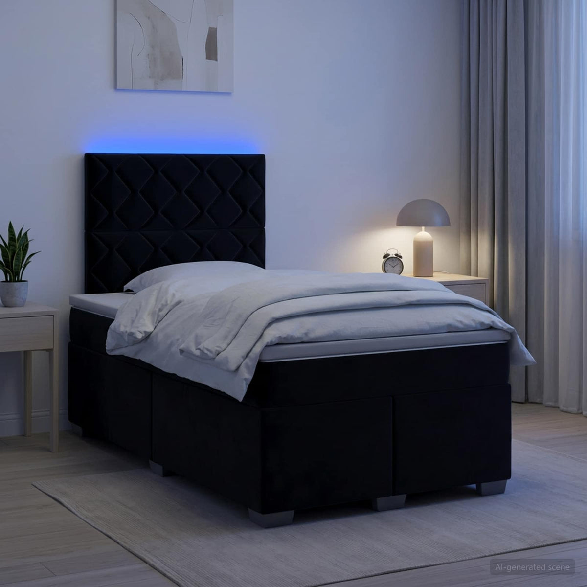 Lit Boxspring Avec Matelas Velours
