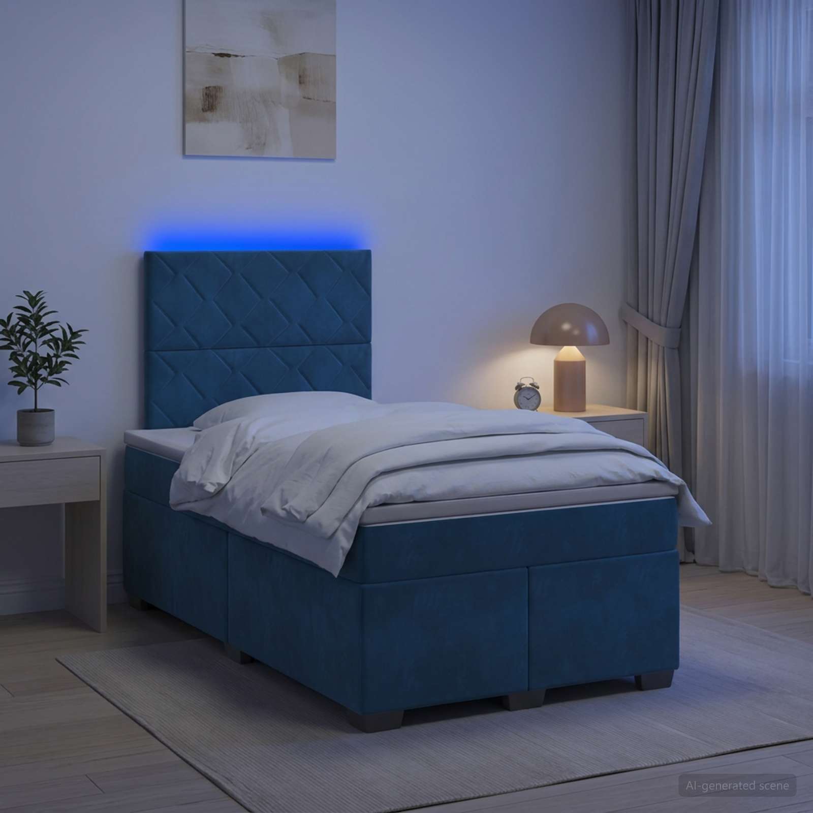 Lit Boxspring Avec Matelas Velours