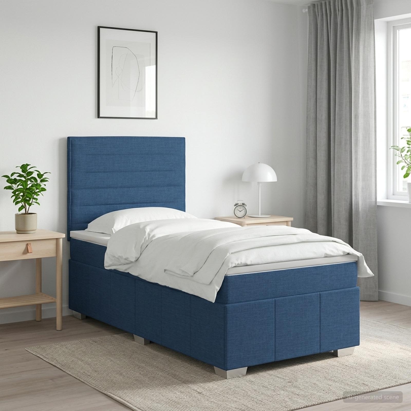 Lit Boxspring Led Avec Matelas Tissu