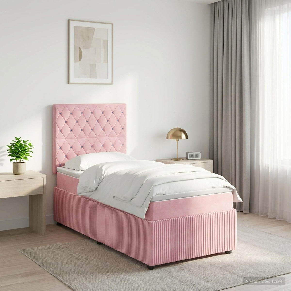 Lit Boxspring Led Avec Matelas Velours